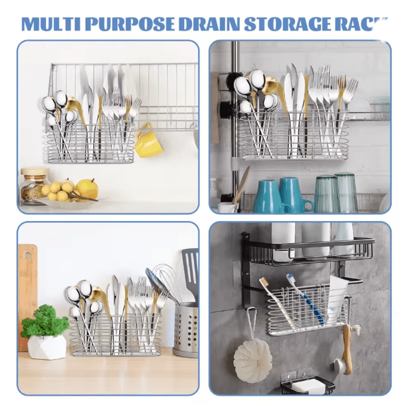 SteelDry Stainless Steel Chopsticks Holder Cutlery Storage Draining Rack 3