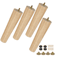 WoodRise Solid Wood Furniture Legs Table And Cabinet Replacement Feet Set 3