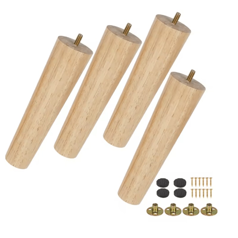 WoodRise Solid Wood Furniture Legs Table And Cabinet Replacement Feet Set 3