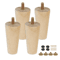 WoodRise Solid Wood Furniture Legs Table And Cabinet Replacement Feet Set 4
