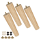 WoodRise Solid Wood Furniture Legs Table And Cabinet Replacement Feet Set 6