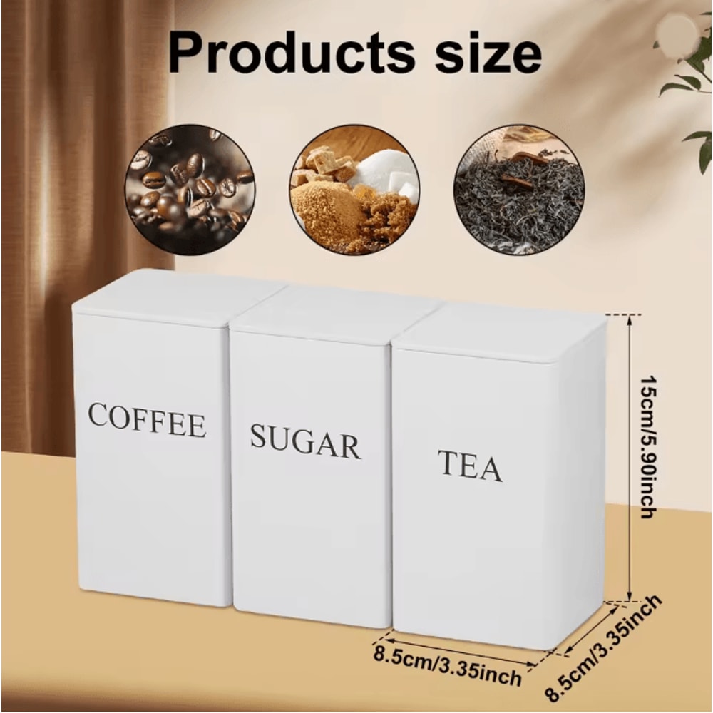 FreshSeal Coffee Storage Canisters Bamboo Lid Metal Kitchen Jar Set 8