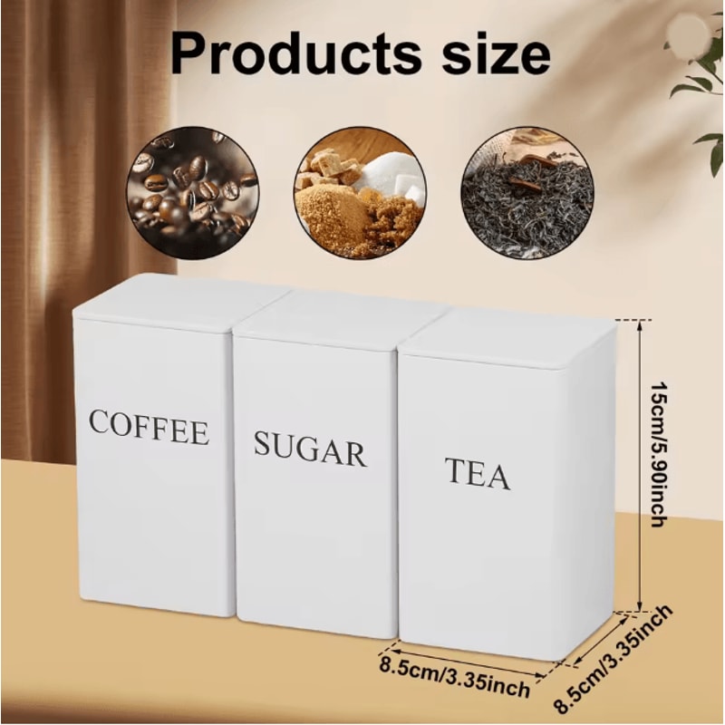 FreshSeal Coffee Storage Canisters Bamboo Lid Metal Kitchen Jar Set 8