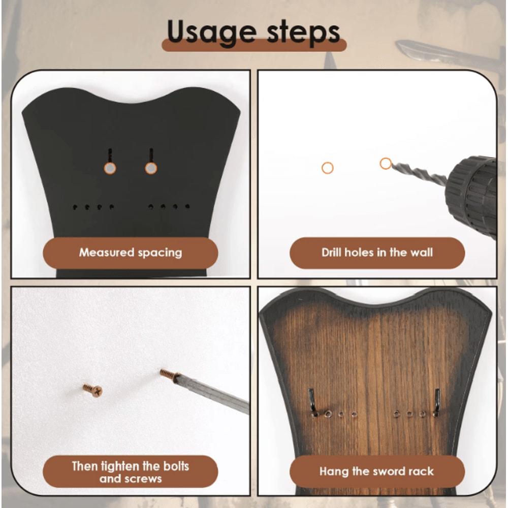 BladeDisplay Adjustable Sword Wall Mount Katana Holder Display Rack 3