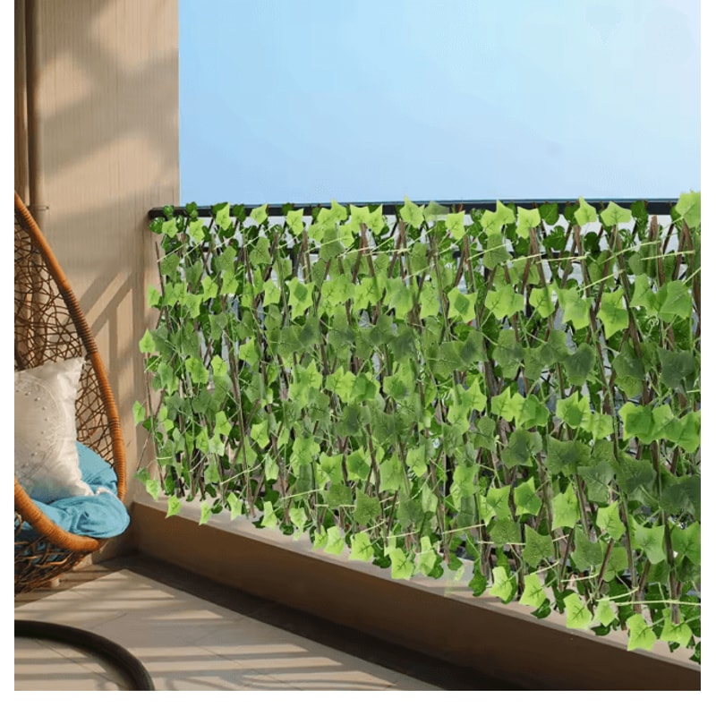 GreenHaven Expanding Garden Privacy Fence Artificial Ivy Trellis Screen 1
