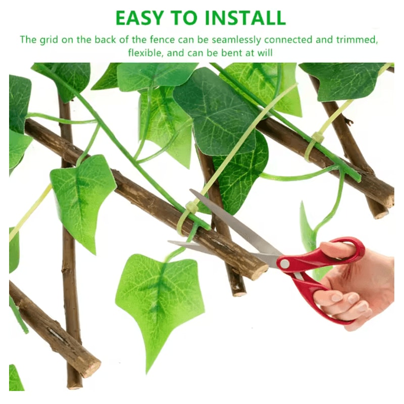 GreenHaven Expanding Garden Privacy Fence Artificial Ivy Trellis Screen 2