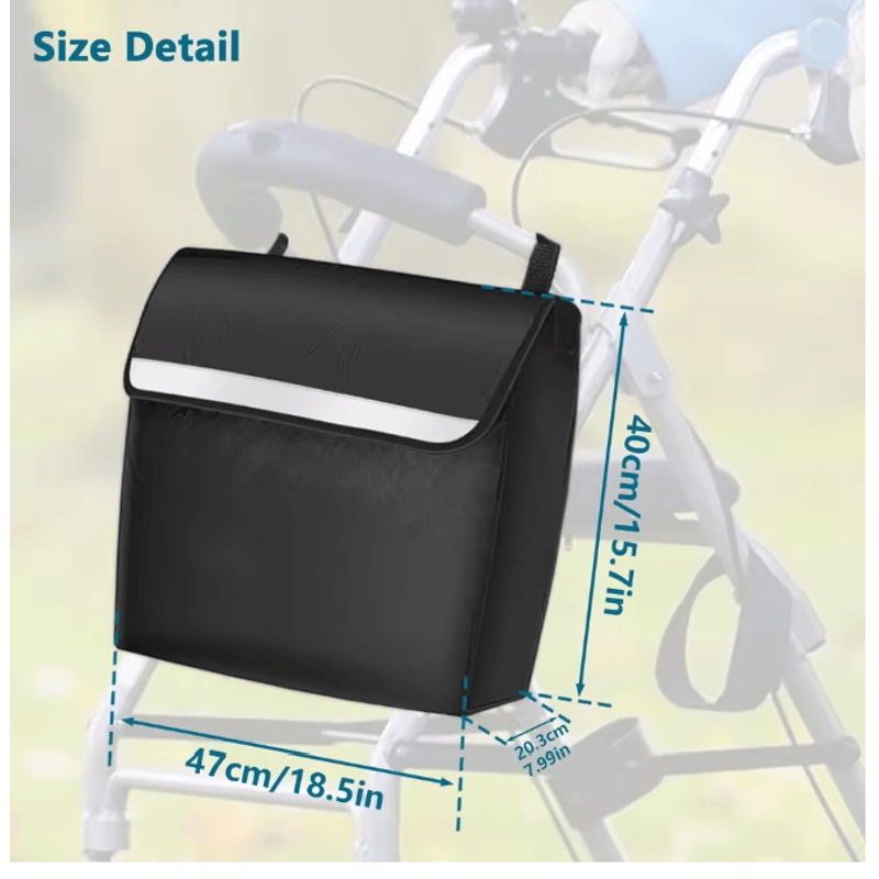 CareCarry Waterproof Wheelchair Bag Large Capacity Reflective Storage Pouch 3