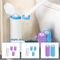 FreshClean Disposable Toilet Brush Kit Long Handle Replaceable Head Set 0