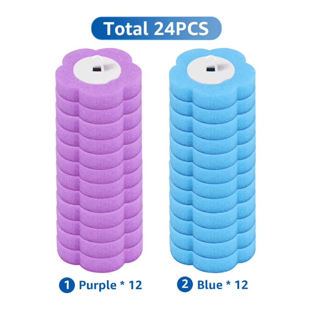 FreshClean Disposable Toilet Brush Kit Long Handle Replaceable Head Set 4