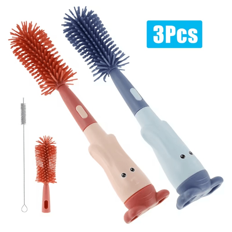 PureCare Baby Bottle Brush Set Silicone Pacifier Straw Cleaner Kit 0