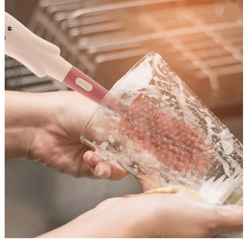 PureCare Baby Bottle Brush Set Silicone Pacifier Straw Cleaner Kit 4