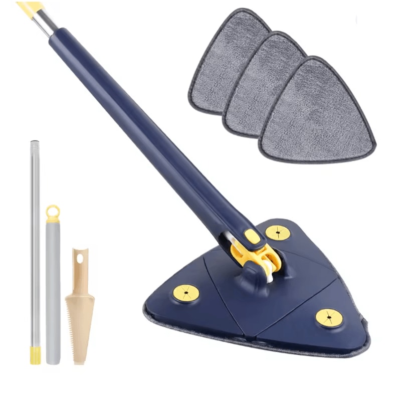 TriClean 360 Rotating Triangle Mop Self Wringing Adjustable Floor Cleaner 4