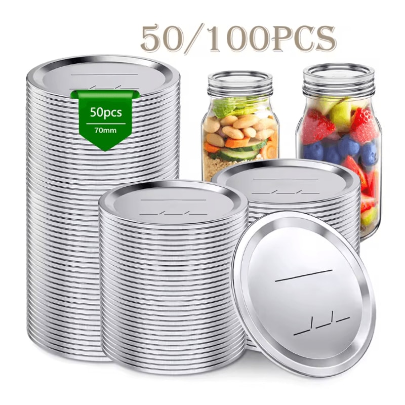 SealFresh Reusable Canning Lids 70mm Regular Mouth Leak Proof Jar Lids Set 0
