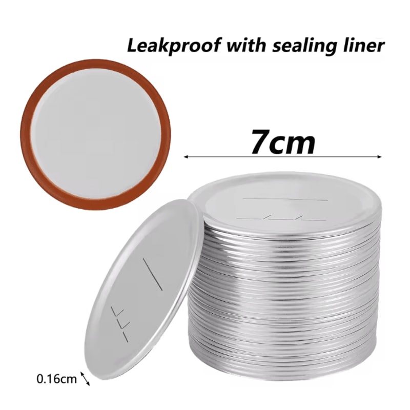 SealFresh Reusable Canning Lids 70mm Regular Mouth Leak Proof Jar Lids Set 3