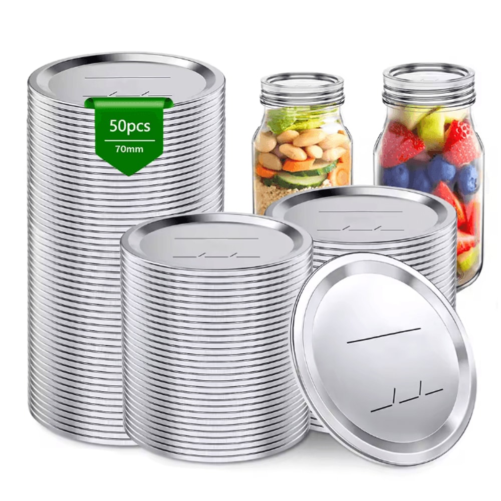 SealFresh Reusable Canning Lids 70mm Regular Mouth Leak Proof Jar Lids Set 5