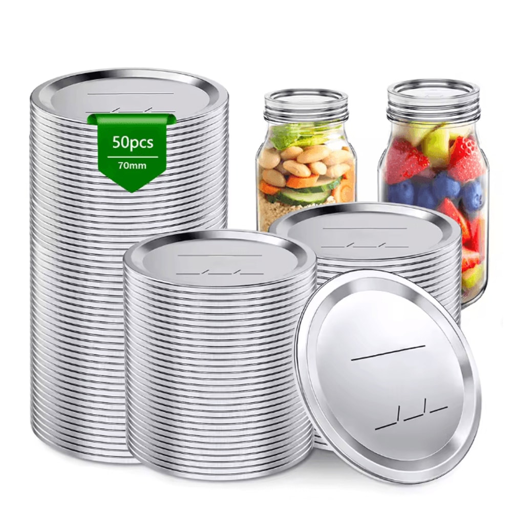 SealFresh Reusable Canning Lids 70mm Regular Mouth Leak Proof Jar Lids Set 6