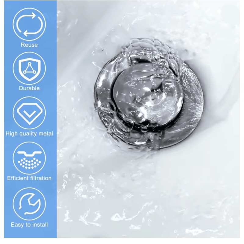 SealFlow Universal Bathtub Drain Stopper Pop Up Rustproof Bath Plug 2