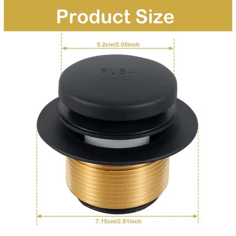 SealFlow Universal Bathtub Drain Stopper Pop Up Rustproof Bath Plug 5