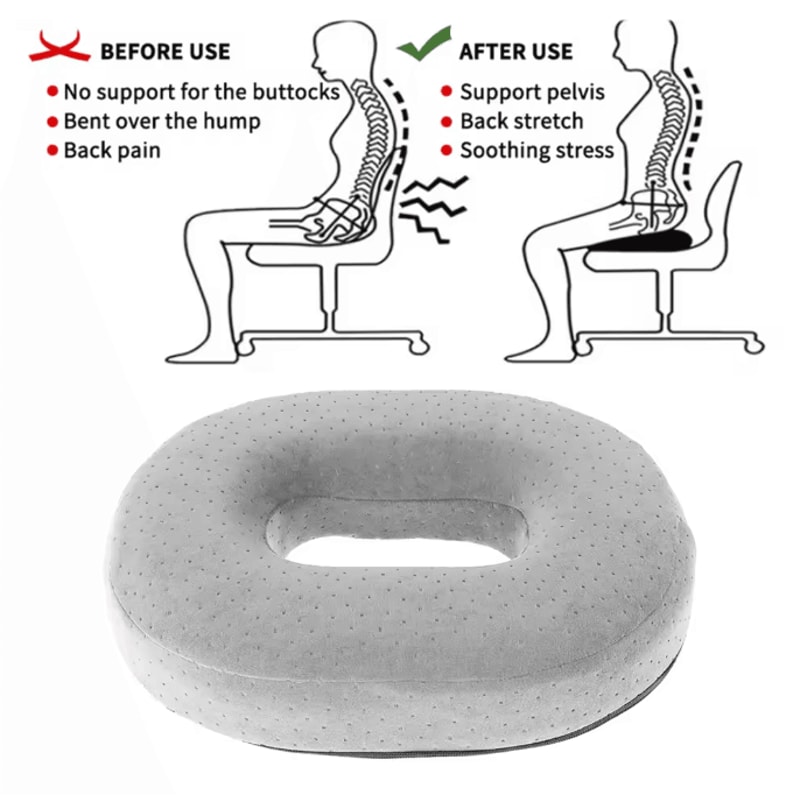 ComfortRing Memory Foam Donut Cushion Tailbone And Pressure Relief Seat Pad 2