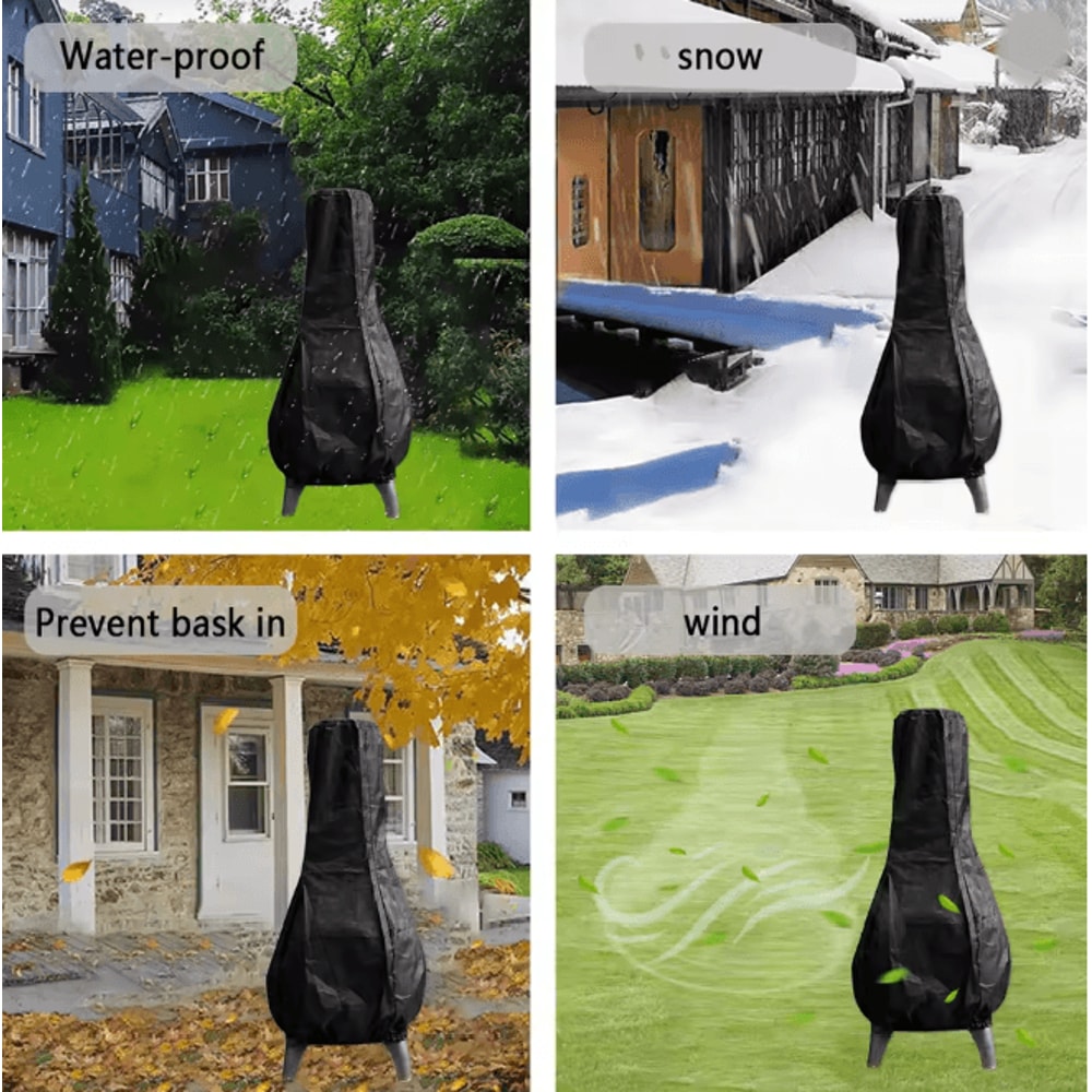 FireGuard Outdoor Chiminea Cover Heavy Duty Waterproof Fireplace Protector 2