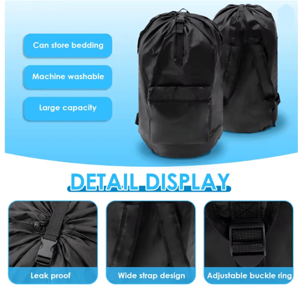 CarryClean Waterproof Laundry Backpack Large Capacity Clothes Hamper Bag 1