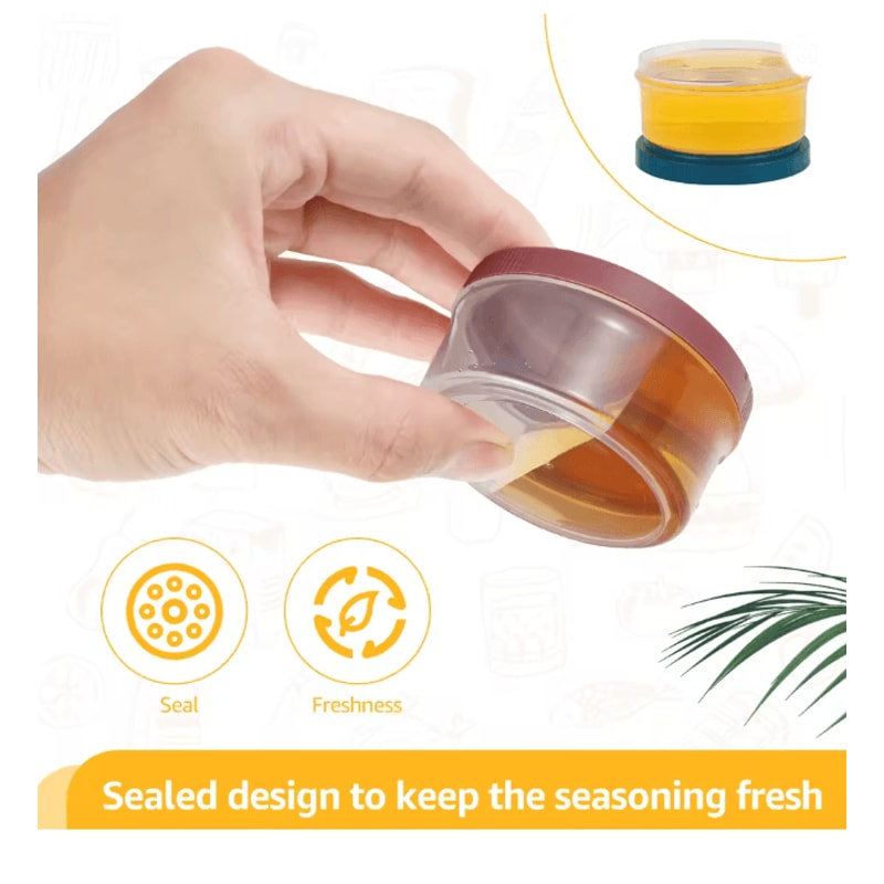 FreshPort Leakproof Salad Dressing Containers Reusable Sauce Cups Set 2