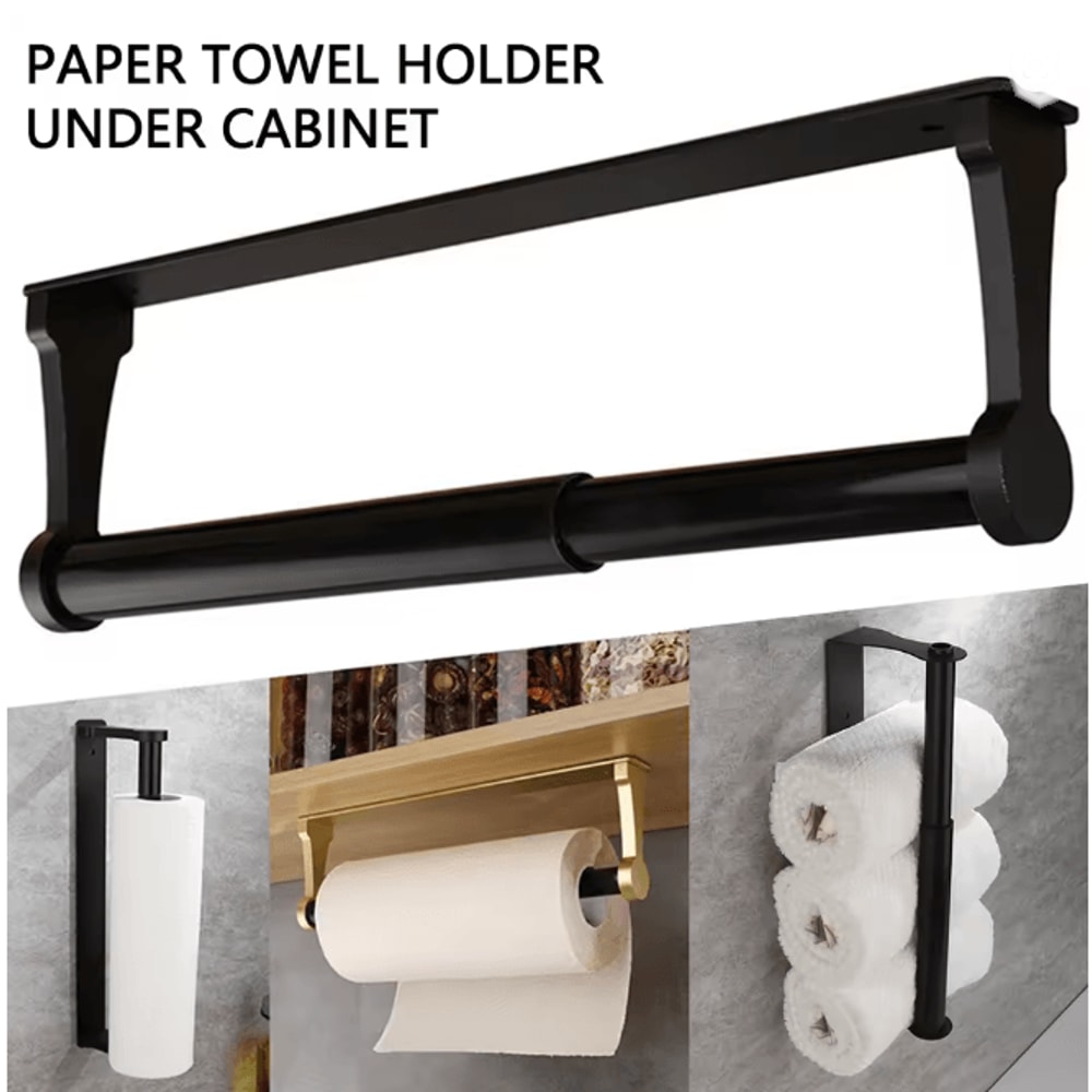 CleanMount Under Cabinet Paper Towel Holder Wall Mount Toilet Roll Organizer 0