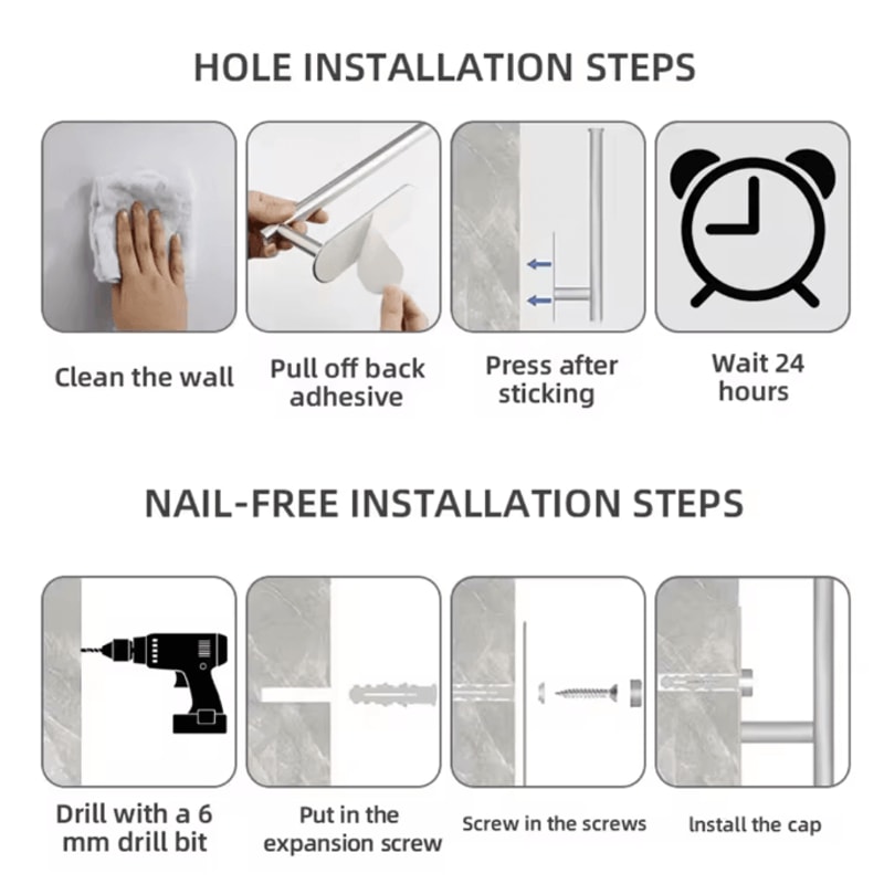 CleanMount Under Cabinet Paper Towel Holder Wall Mount Toilet Roll Organizer 2