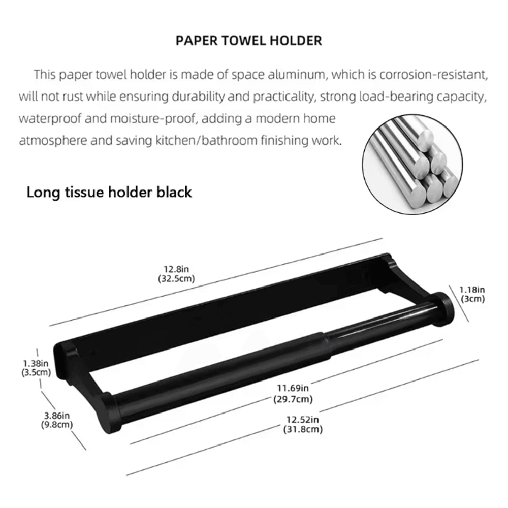 CleanMount Under Cabinet Paper Towel Holder Wall Mount Toilet Roll Organizer 3