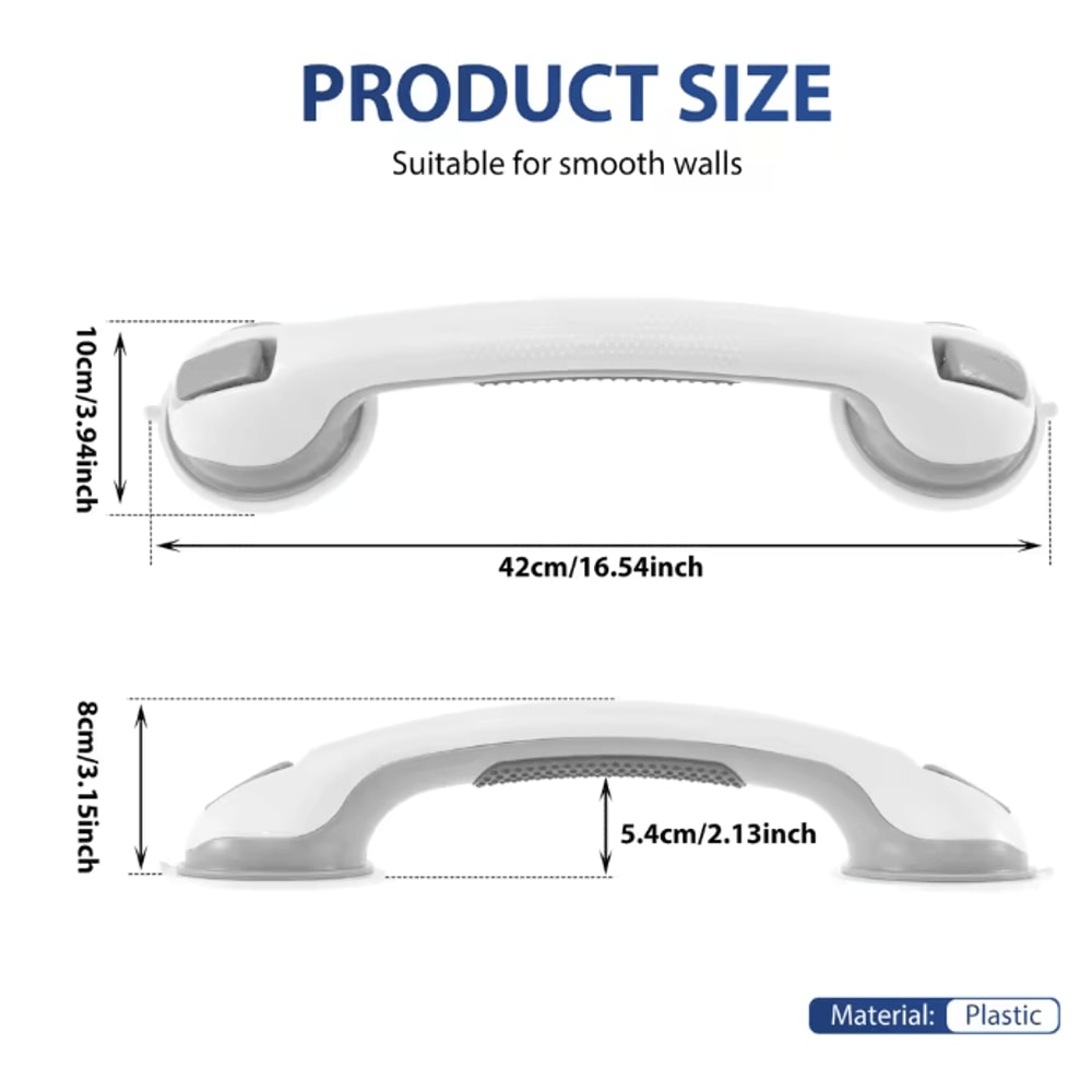 SafeGrip Suction Shower Grab Handles Non Slip Bathroom Safety Bars Set 4