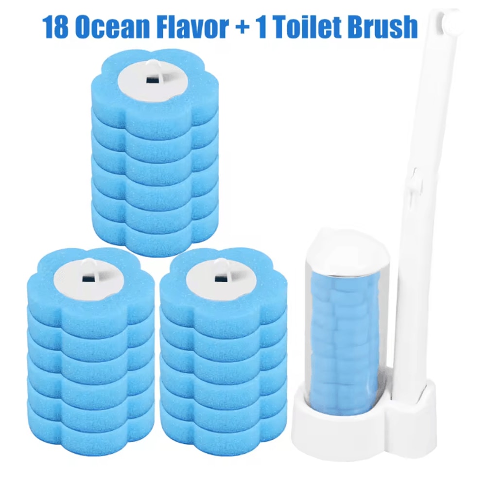 CleanEase Disposable Toilet Brush Cleaner Long Handle Bathroom Cleaning Kit 4