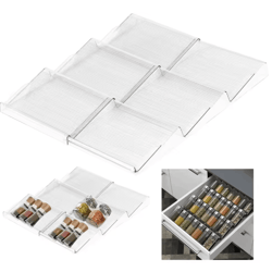 stackease expandable 3 layer spice drawer organizer kitchen seasoning rack
