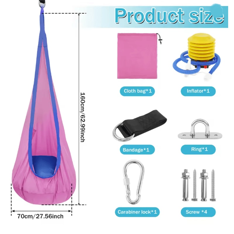 CalmNest Sensory Swing Chair For Kids Indoor Outdoor Hammock Seat 6