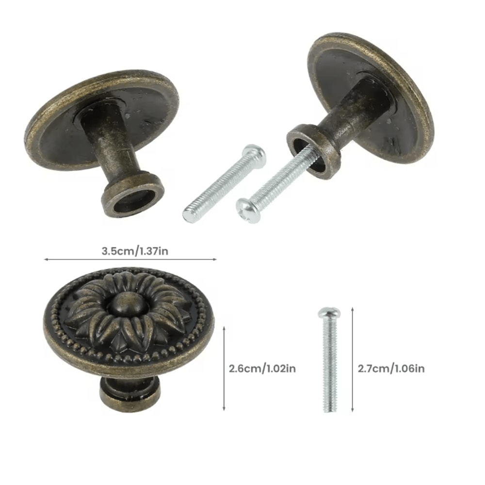 Vintage Bronze Cabinet Knobs Classic Drawer Pulls For Kitchen And Furniture 4