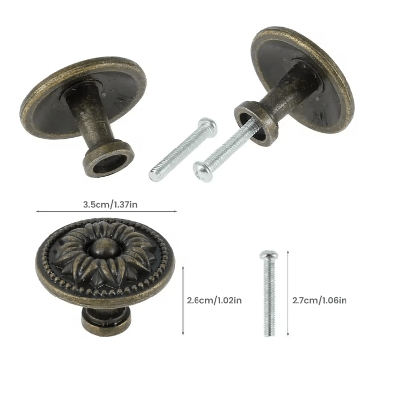 Vintage Bronze Cabinet Knobs Classic Drawer Pulls For Kitchen And Furniture 4
