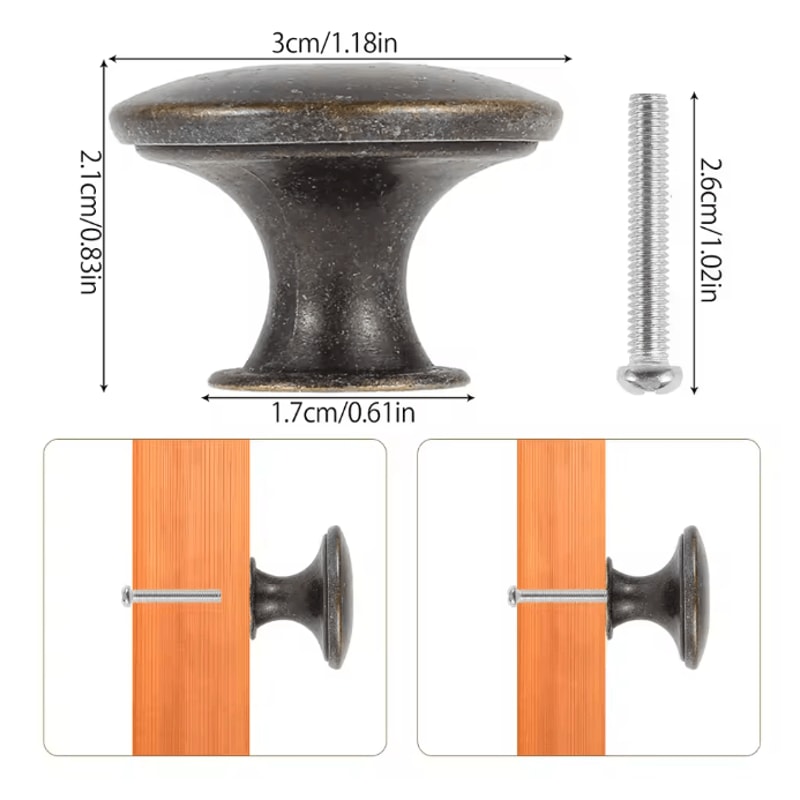 Vintage Bronze Cabinet Knobs Classic Drawer Pulls For Kitchen And Furniture 6