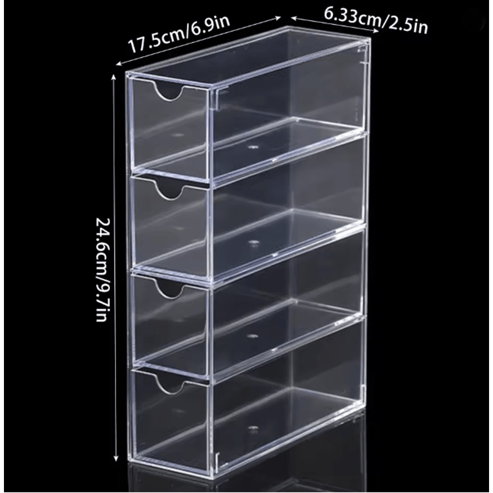ClearView Acrylic Glasses Organizer Stackable Storage Box With Drawers 3