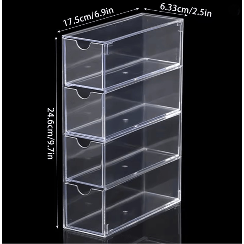 ClearView Acrylic Glasses Organizer Stackable Storage Box With Drawers 3