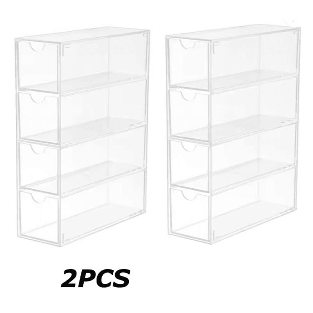 ClearView Acrylic Glasses Organizer Stackable Storage Box With Drawers 4