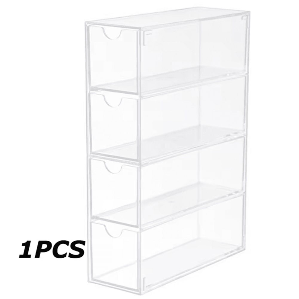 ClearView Acrylic Glasses Organizer Stackable Storage Box With Drawers 5