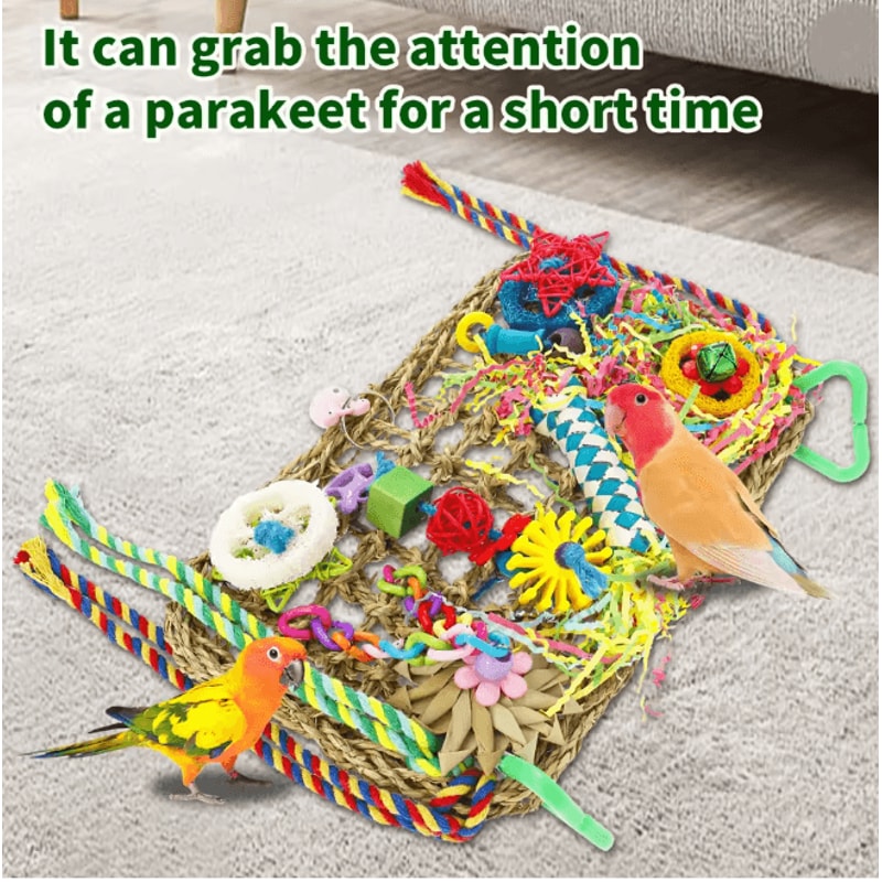 ForageFun Handmade Bird Foraging Toy For Parakeets And Small Parrots 3