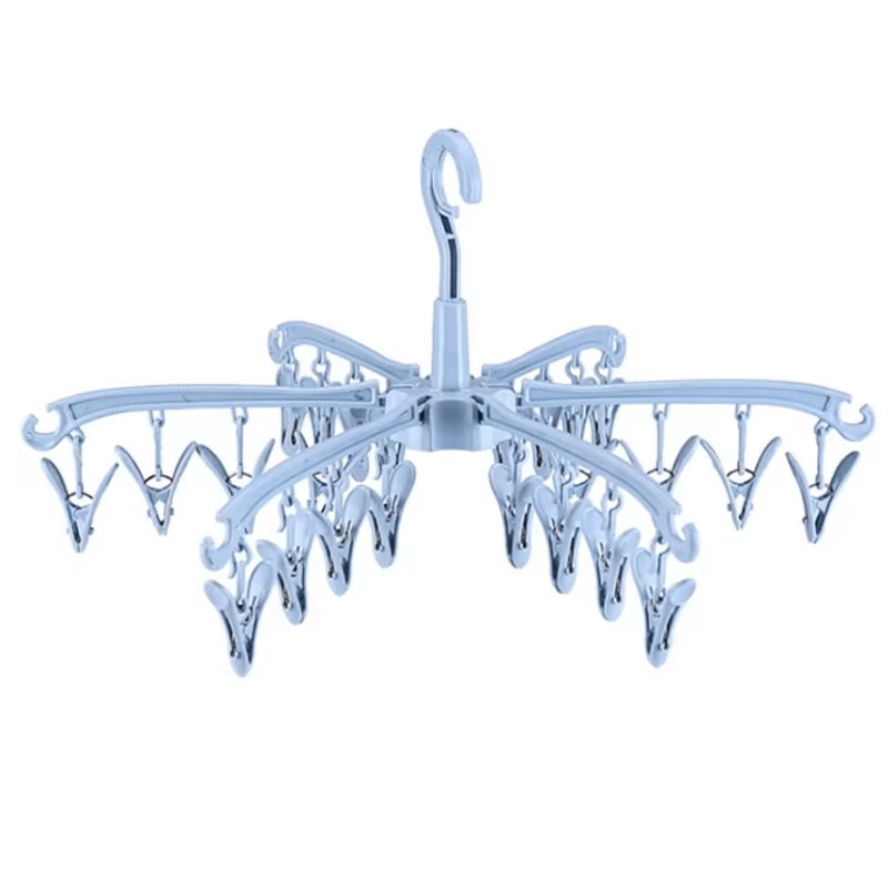 SpinDry Stainless Steel Sock Drying Rack With Windproof Clips 8