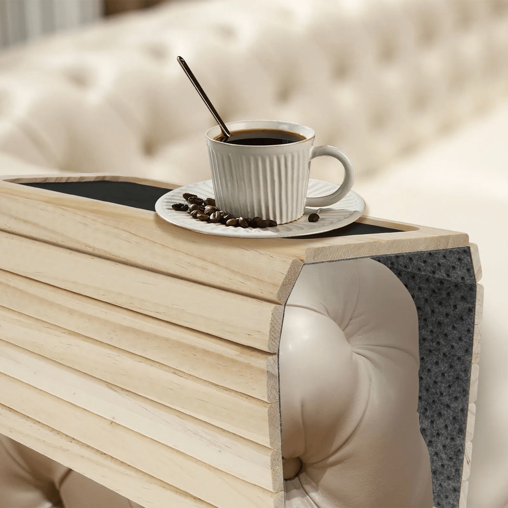 Foldable Wood Sofa Arm Tray Anti Slip Couch Arm Table 1