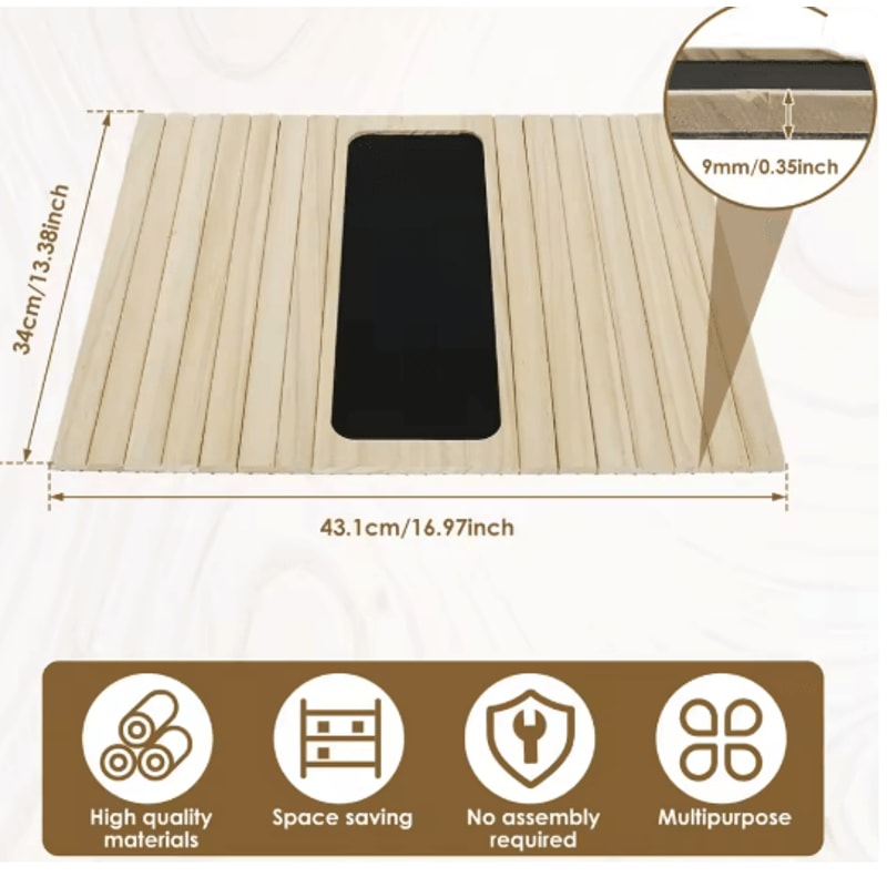 Foldable Wood Sofa Arm Tray Anti Slip Couch Arm Table 3