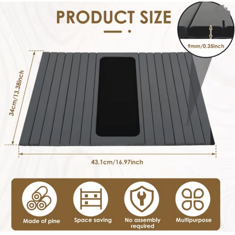 Foldable Wood Sofa Arm Tray Anti Slip Couch Arm Table 6