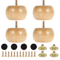 Wood Furniture Legs Round Bun Feet Replacement Set 3
