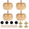 Wood Furniture Legs Round Bun Feet Replacement Set 3