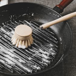 wooden handle kitchen dish brush set with replacement heads