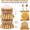 Wooden Handle Kitchen Dish Brush Set With Replacement Heads 4