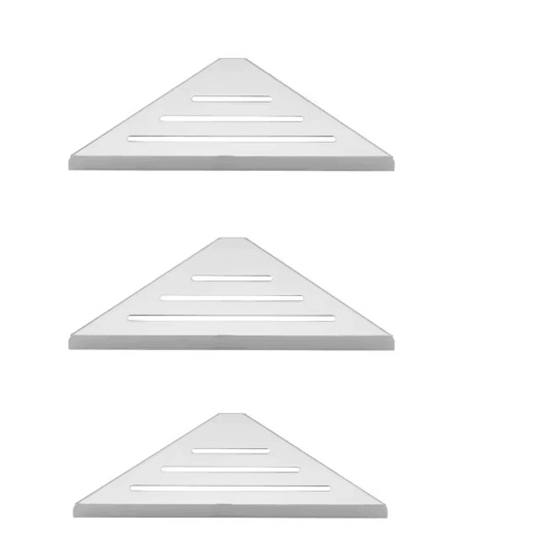 No Drill Stainless Steel Bathroom Shower Shelf Storage Rack 8